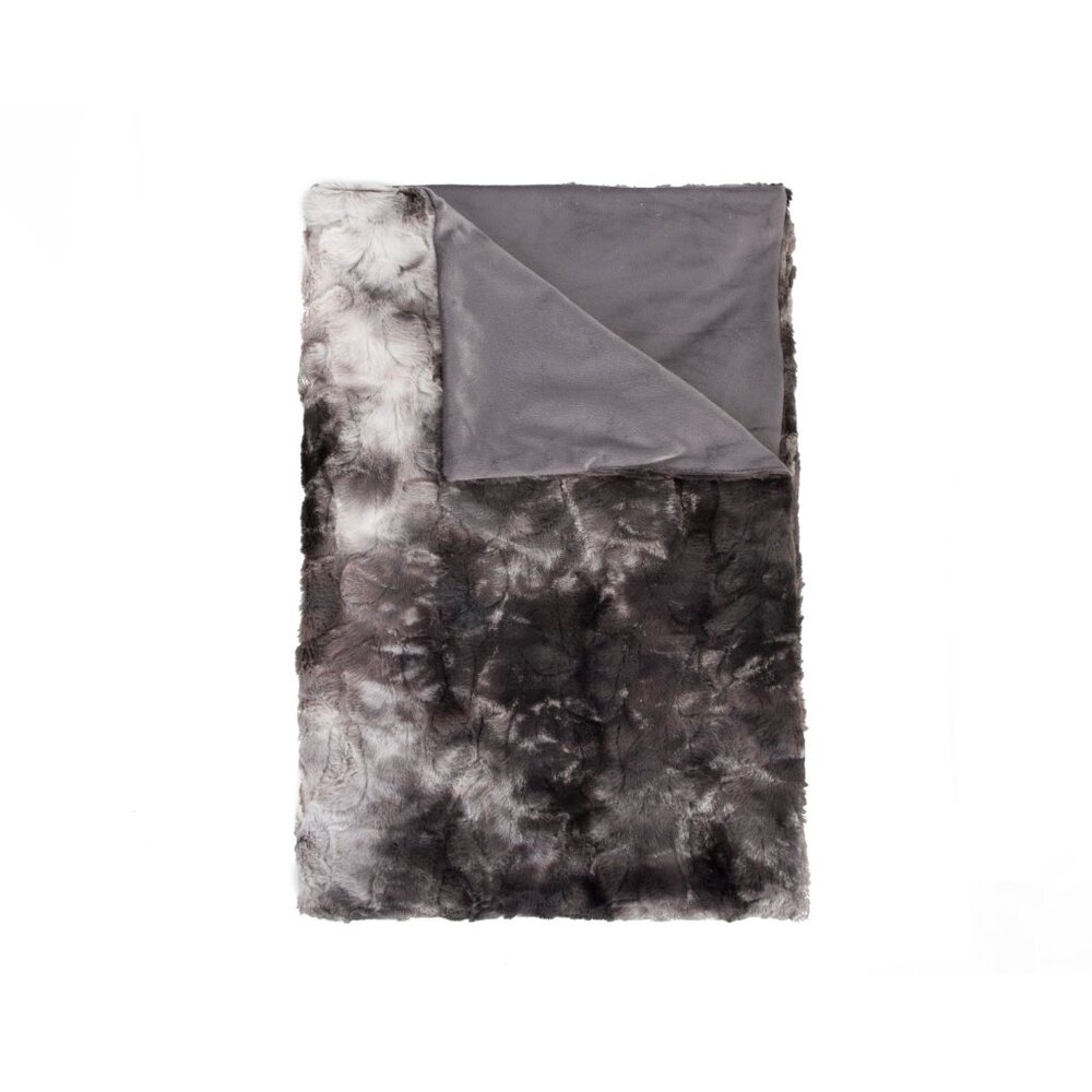 Luxe Home Decor Classic Faux Fur Throw | 1-Piece | charcoal/grey | 50"x60"